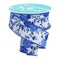 Cottage Roses Wired Ribbon 1.5" - 2.5" Inch by RG Ribbon - Blue, White